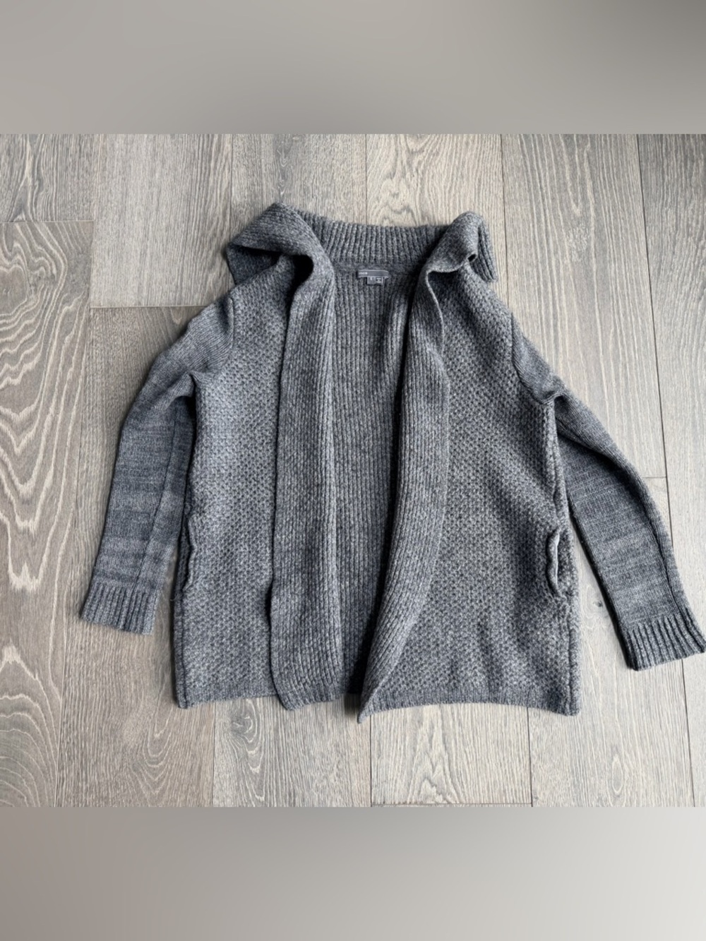 Vince Wool & Yak Open Knit Cardigan Sweater Jacket in Gray Size Small